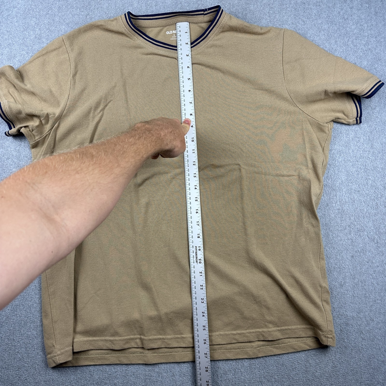 Old Navy Shirt Mens XL Tan Performance Go-Dry Athletic Crewneck Tee Cotton Blend gallery