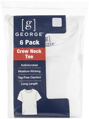 George Men’s ultra soft Crew T-shirts , 6-Pack Size FROM S To 3XL