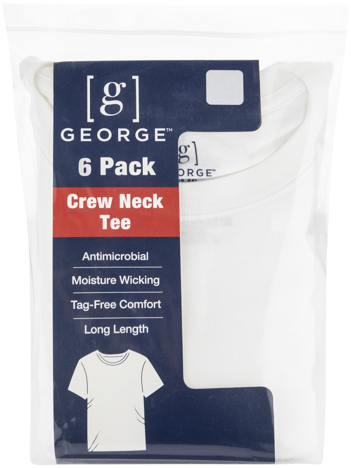 George Men's ultra soft Crew T-shirts , 6-Pack Size FROM S To 3XL gallery