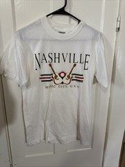 Nashville Music City USA Men’s White T-Shirt Size Small
