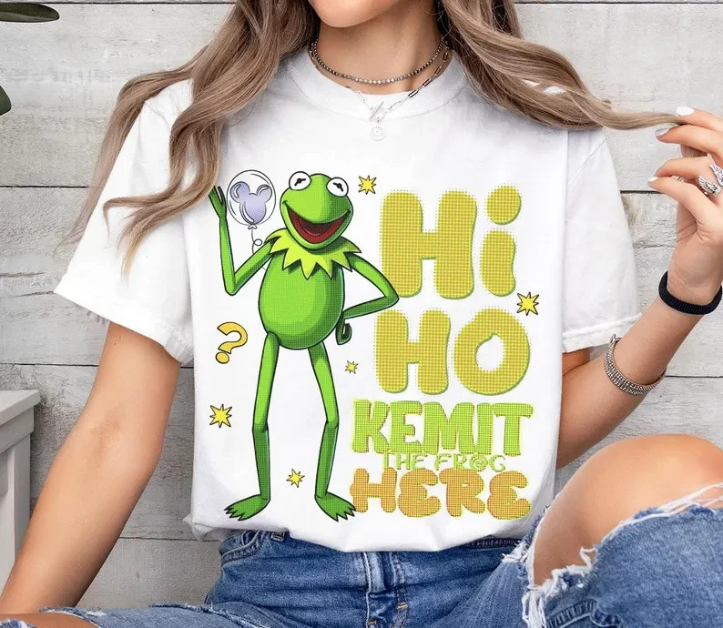 Retro 90s Kermit The Frog Muppets Haftone Shirt, Kermit Muppet shirt gallery