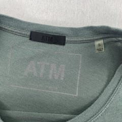 ATM Anthony Thomas Melillo Shirt Mens Small Green Crewneck Short Sleeve Cotton