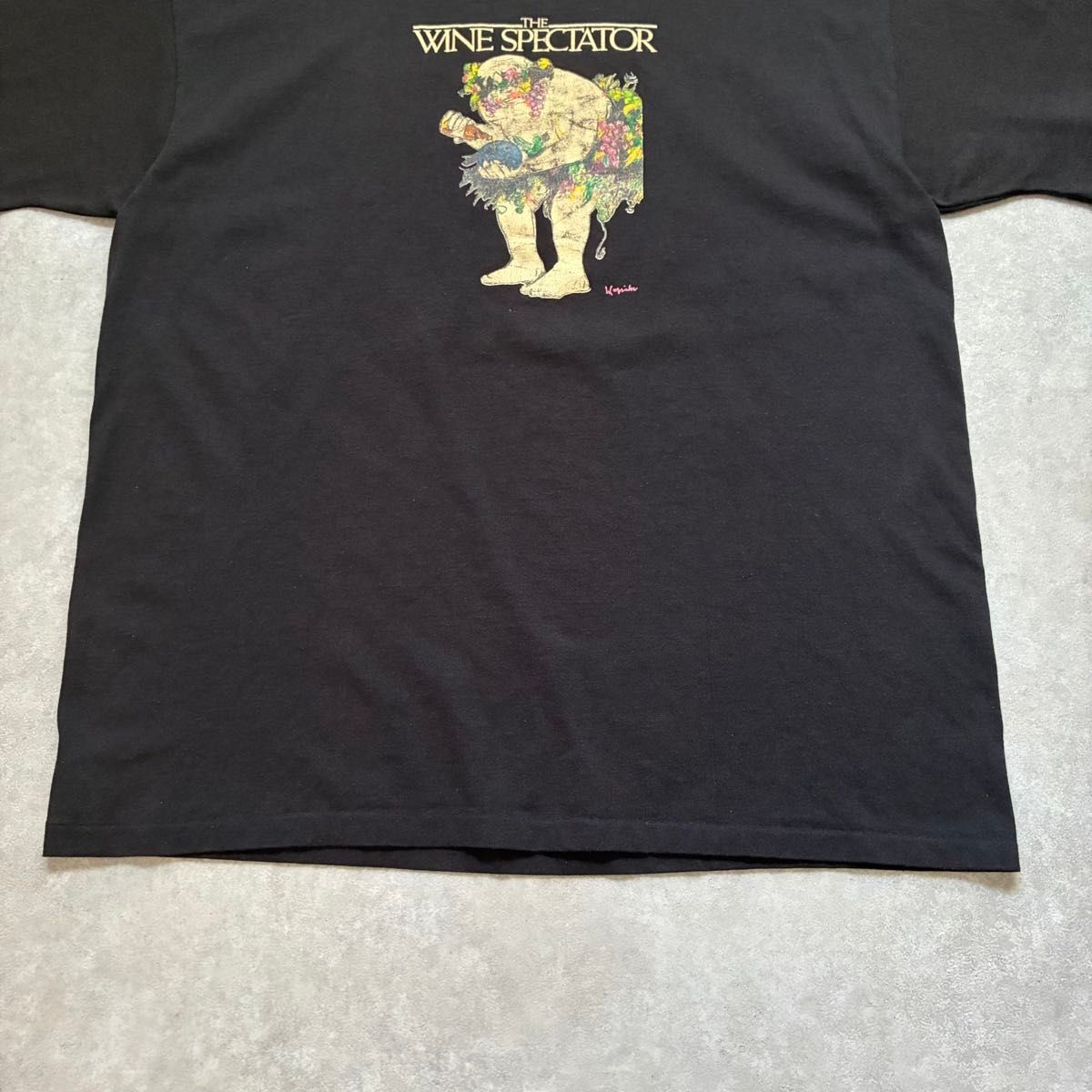 Royal FIRST CLASS 90s Vintage USA Made Wine Spectator Art T-Shirt XL Black gallery