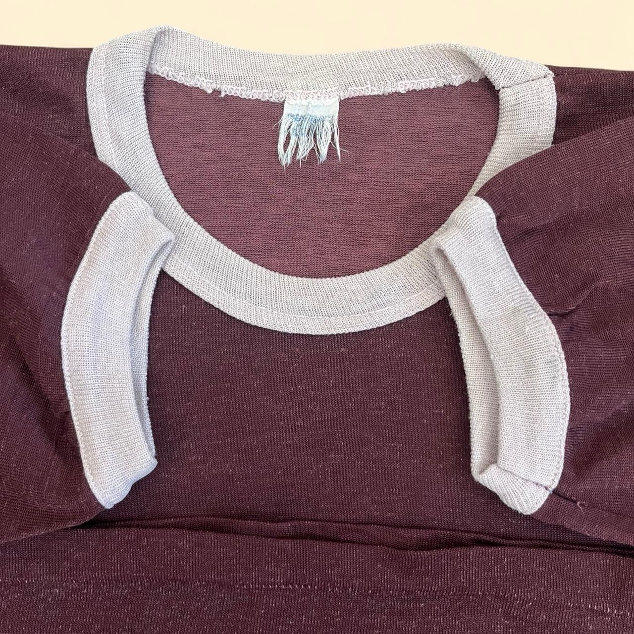 Vtg 50s/60s Burgundy Durene Ringer Blank Basic Essential T-Shirt Small 27”x18.5” gallery