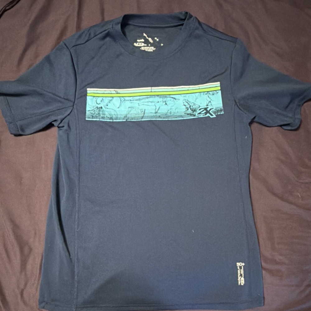 ZeroXposur Men’s Navy Blue Graphic Print Polyester Jersey T-Shirt Size L