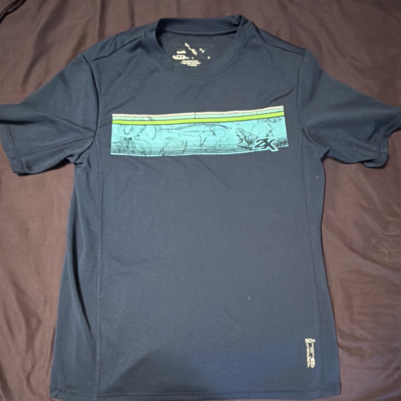 ZeroXposur Men’s Navy Blue Graphic Print Polyester Jersey T-Shirt Size L