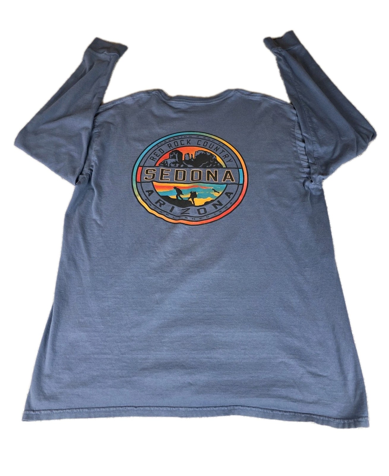 Blue 84 Men's Large Long Sleeve T-Shirt Sedona Arizona Red Rock Hiking Blue L gallery