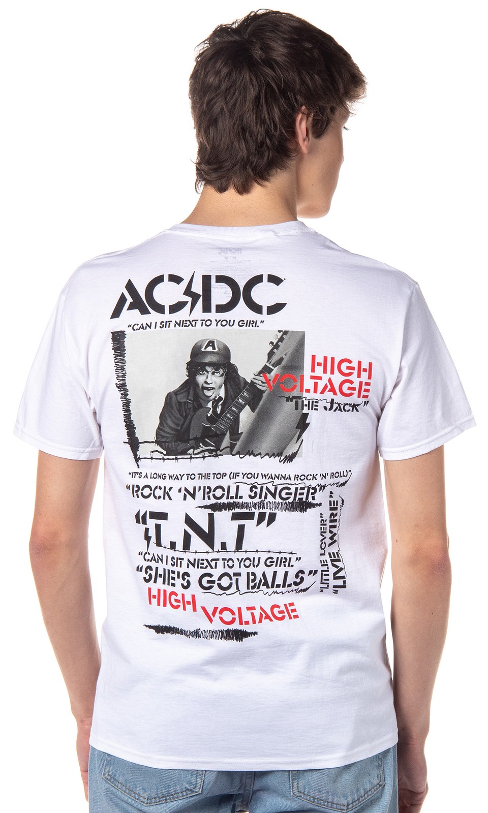 AC/DC Men's High Voltage Album and Song Titles Short Sleeve T-Shirt Tee gallery
