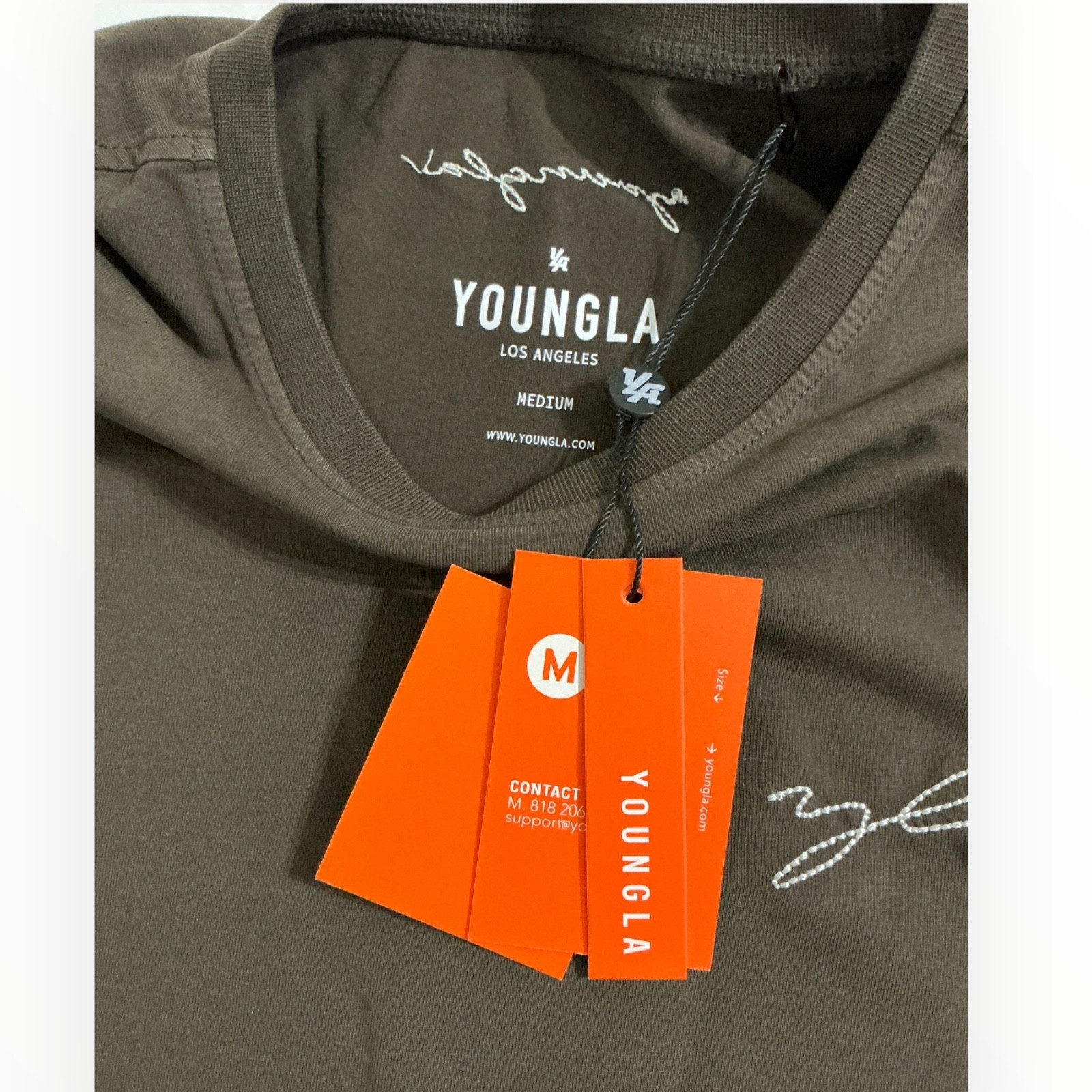 YoungLA 466 Tailored Tee Chocolate Medium Fitted Gym Streetwear Shirt gallery