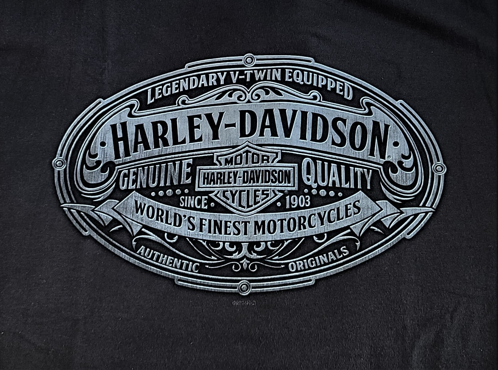 HARLEY DAVIDSON SS Shirt Dark Gray Belt Buckle Legendary V Twin Chest44in Mens L gallery
