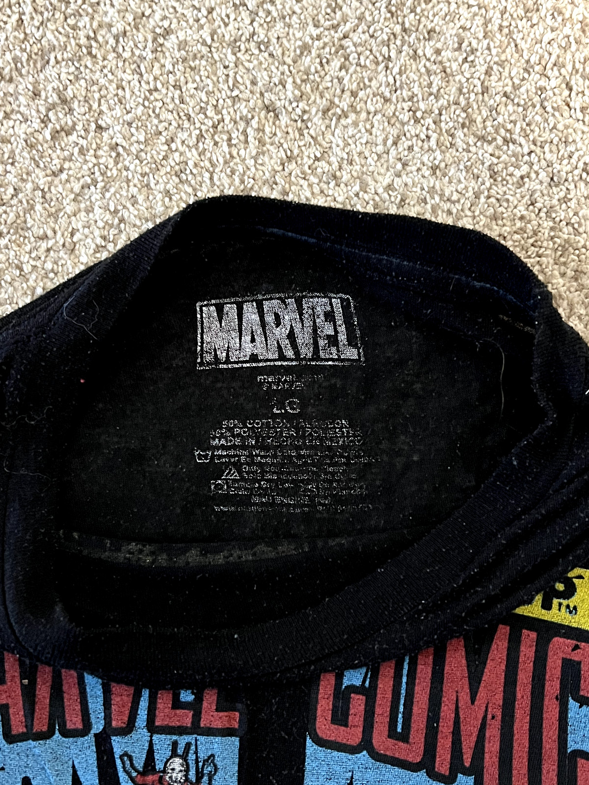 Marvel Comics Unisex Shirt Large Sheer Graphic Tee Black T-Shirt L gallery
