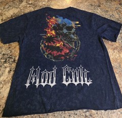 $78…Mod Cult “Motorcycle” size XL Distressed Heavyweight T-shirt Navy.