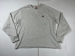 BEN DAVIS Long Sleeve Heavy Duty Pocket T-Shirt Gray White Men’s Size L