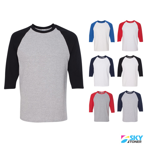 Raglan 3/4 Sleeve New Plain T-Shirt Baseball Tee Jersey Sports Men's Tee 5700 gallery