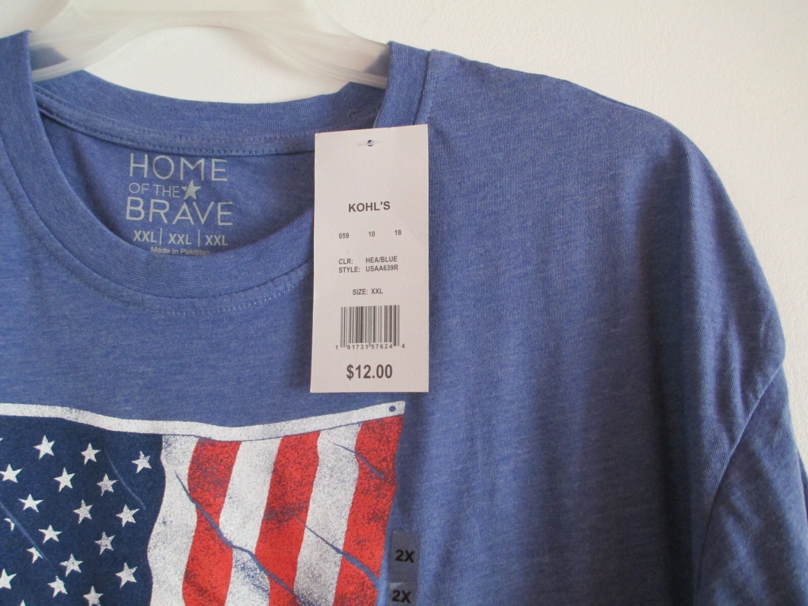 Men's Blue Classic USA Short Sleeve T-Shirt Size XXL New With Tag gallery