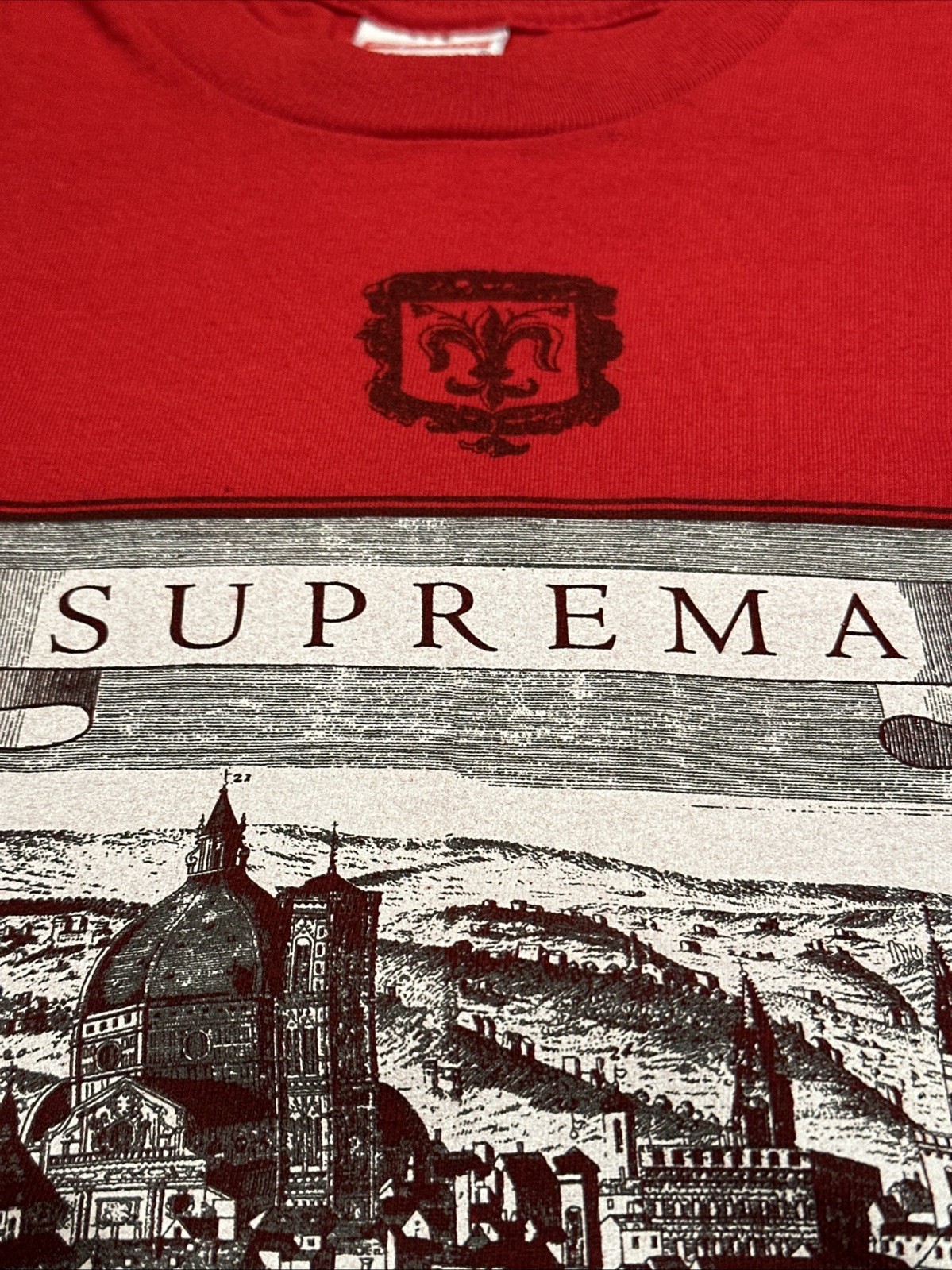 Authentic Supreme Fiorenza Tee Mens Medium Red T-shirt Suprema SS18 gallery