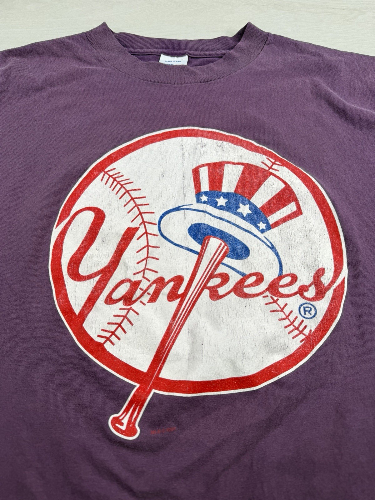Vtg Salem Sportswear Yankees Shirt Single Stitch Sun Faded USA Made 90s 1994 XL gallery