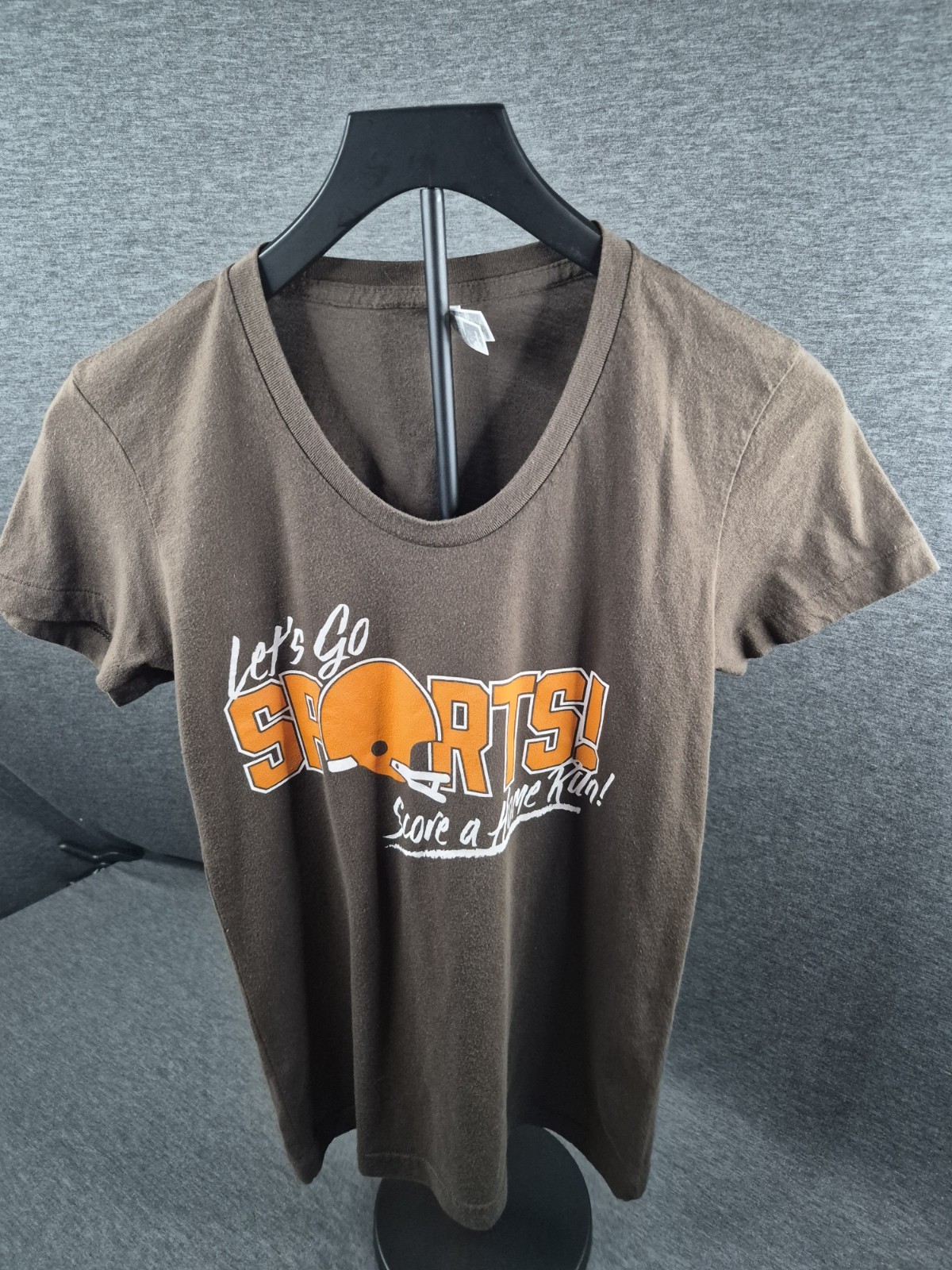 Let's Go Sports M Brown Crew Neck Graphic Funny Print T-Shirt gallery