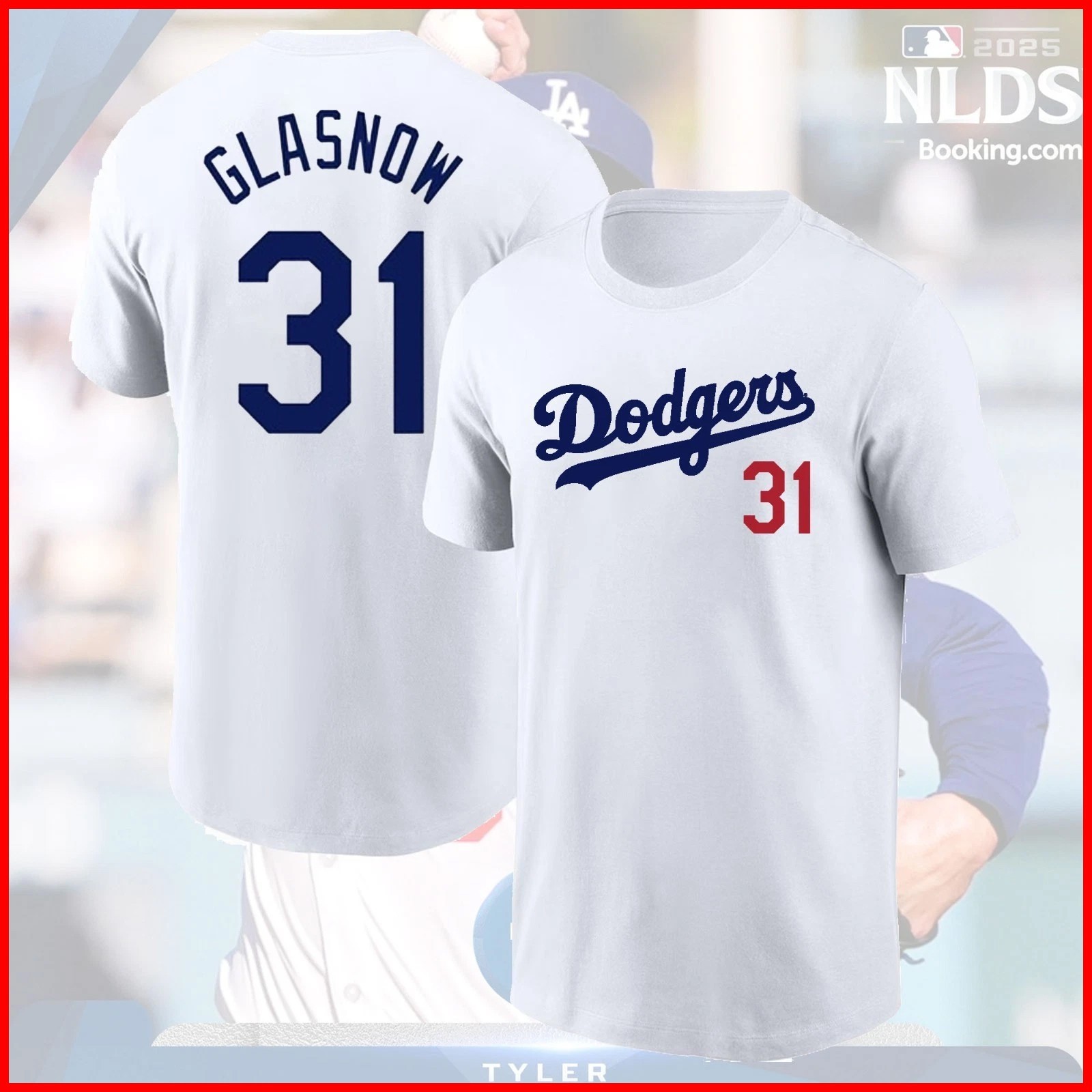 HOT 2025 Tyler Glasnow #31 Los Angeles Dodgers Player Name & Number For Fan gallery