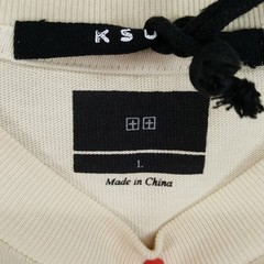 KSUBI Shirt Mens Large Tan Pullover Crew Embroidered Pocket Logo Ekcess Tee