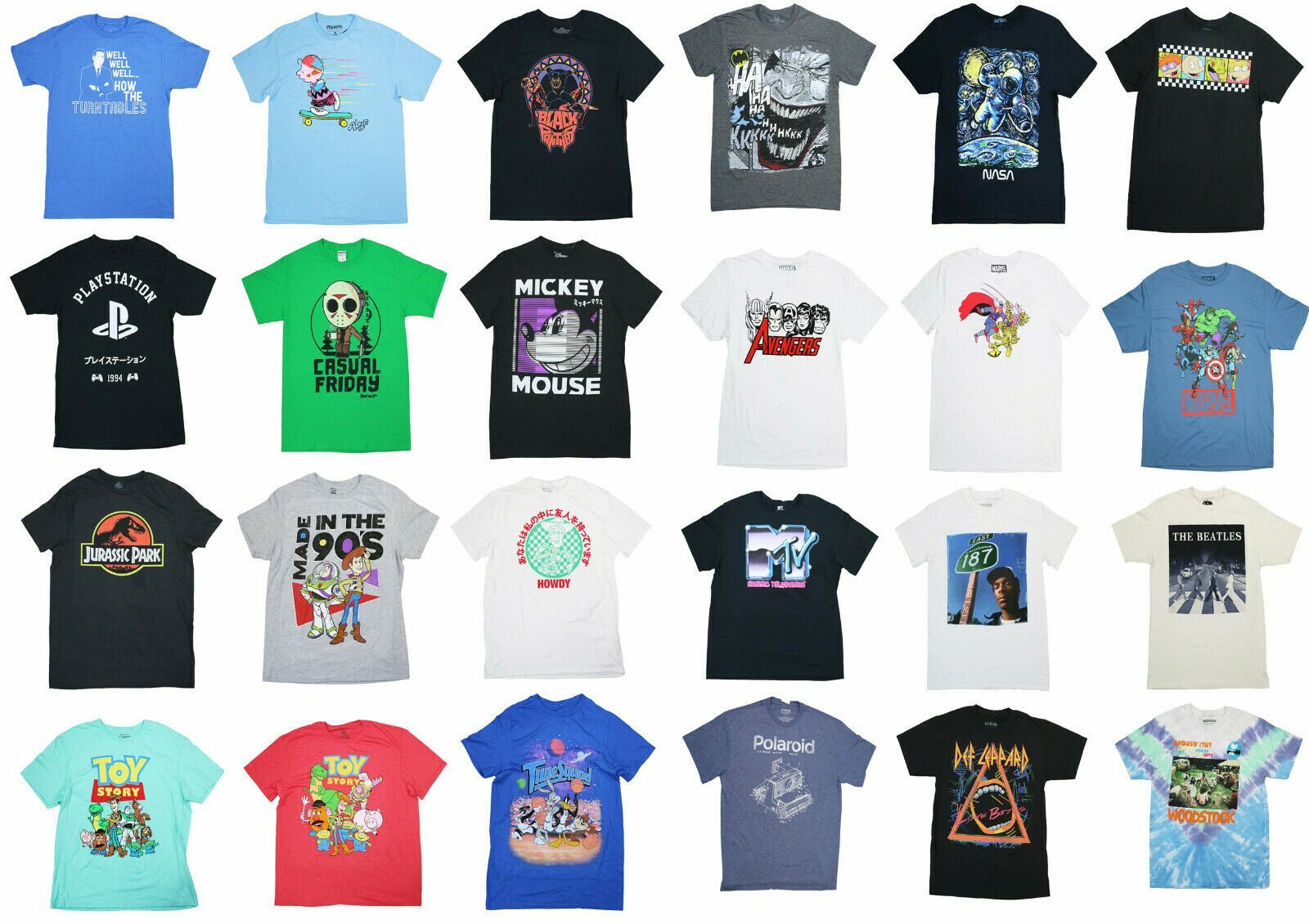 Movie/TV/Music Pop Culture Graphic Short Sleeve T Shirt NWT Pick Style/Size