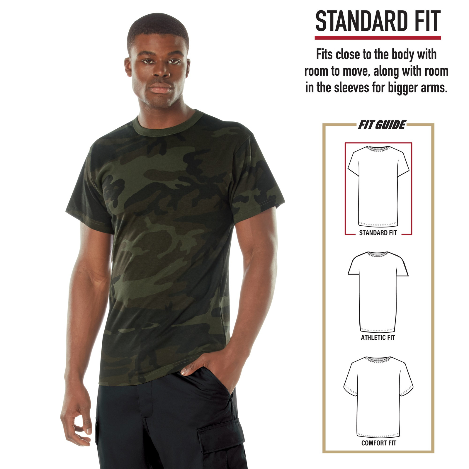 Men's Midnight Woodland Camo T-Shirt - Stealth Ops Camouflage Short Sleeve Tee gallery
