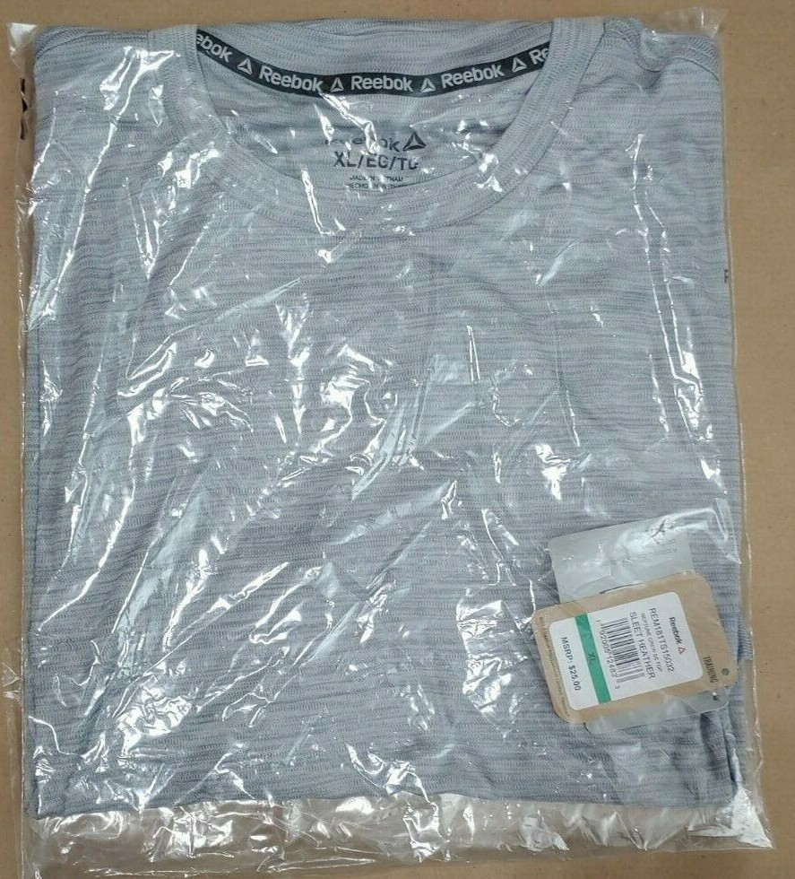 Reebok Neptune Crewneck Shirt Gym Exercise Sleet Heather Men's Medium-XL gallery