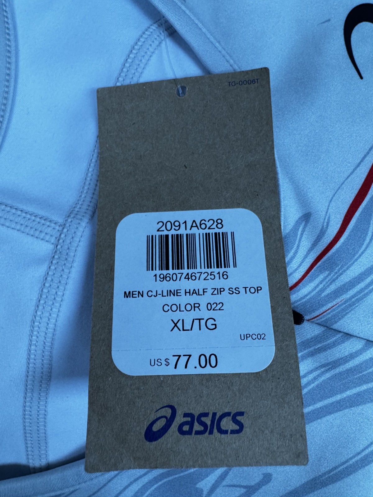 Asics CJ-Line Light Running Half Zip Top Grey Red White Size XL $77 2091A628 NWT gallery