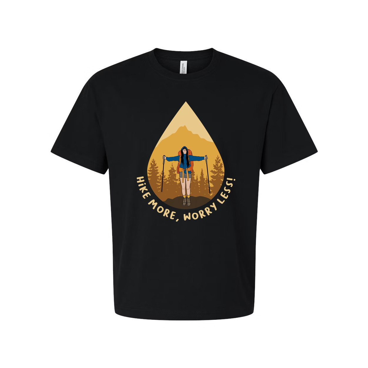 Unisex Hiking Graphic T Shirt With Mountain Landscape Artwork And Hike More Worr