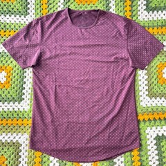 BYLT Basics Drop Cut Lux Shirt Short Sleeve Burgundy Polka Dots Men’s Large