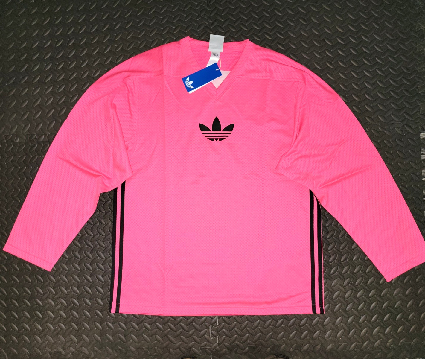 NEW MENS ADIDAS ORIGINALS MESH LONG SLEEVE TREFOIL SHIRT ~ SIZE XL #JY1309 gallery