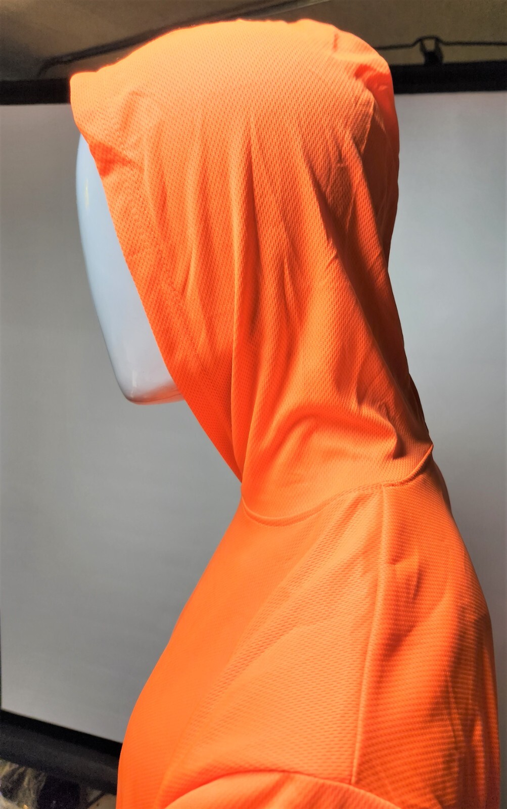 Hi Vis Orange Long Sleeve Safety Hoodie Shirt , Quick Dry Polyester Birdeye mesh gallery