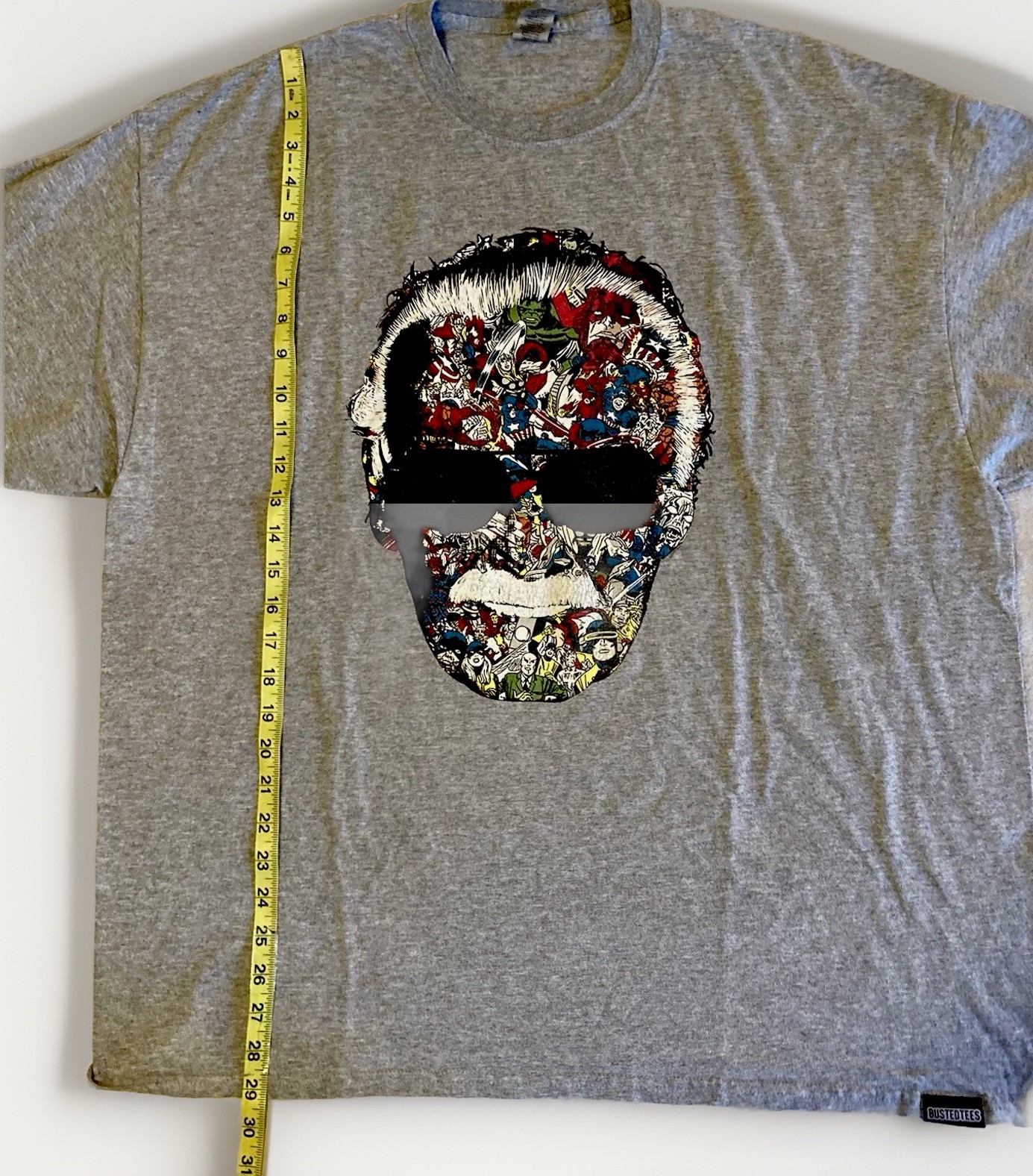 Marvel Comics Many Faces of Stan Lee Gray Mosaic Graphic T-Shirt Size 2XL gallery