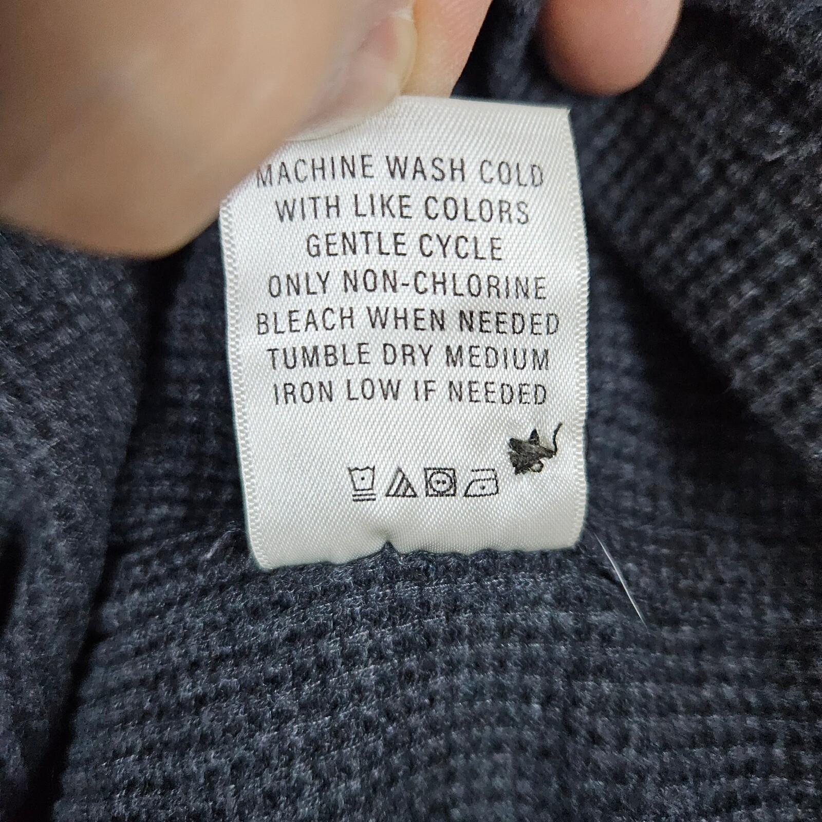 Members Mark Soft Wash Thermal Henley Size XL Long Sleeve Shirt Heathered Black gallery