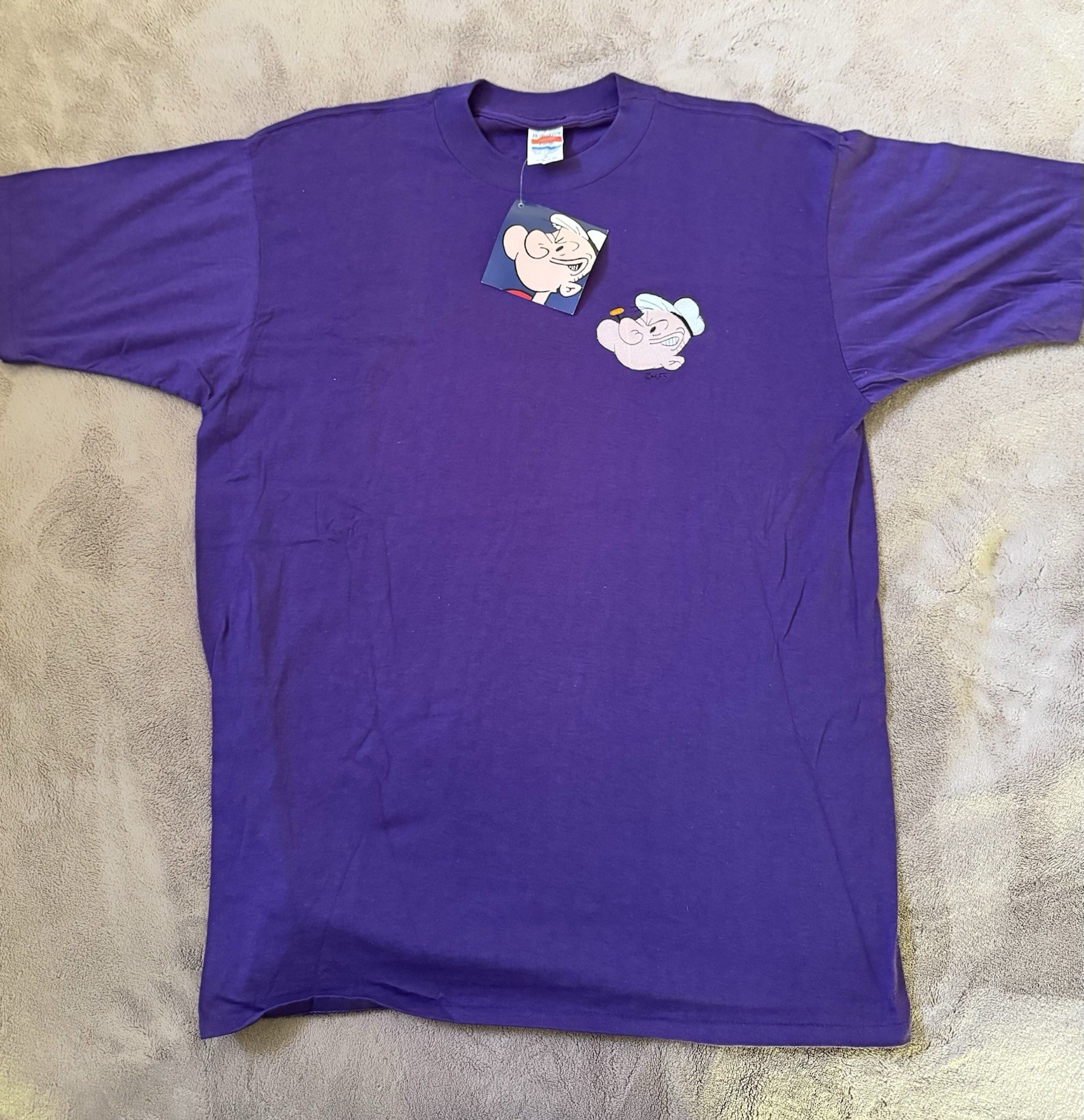 DEADSTOCK 1993 Popeye Single Stitch Tee XL Purple NWT OG Tags King Blitz Studios