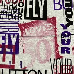 Levis Shirt XL 90s 00s Y2k 501 Button Your Fly Western Cowboy Mega Print AOP Tee