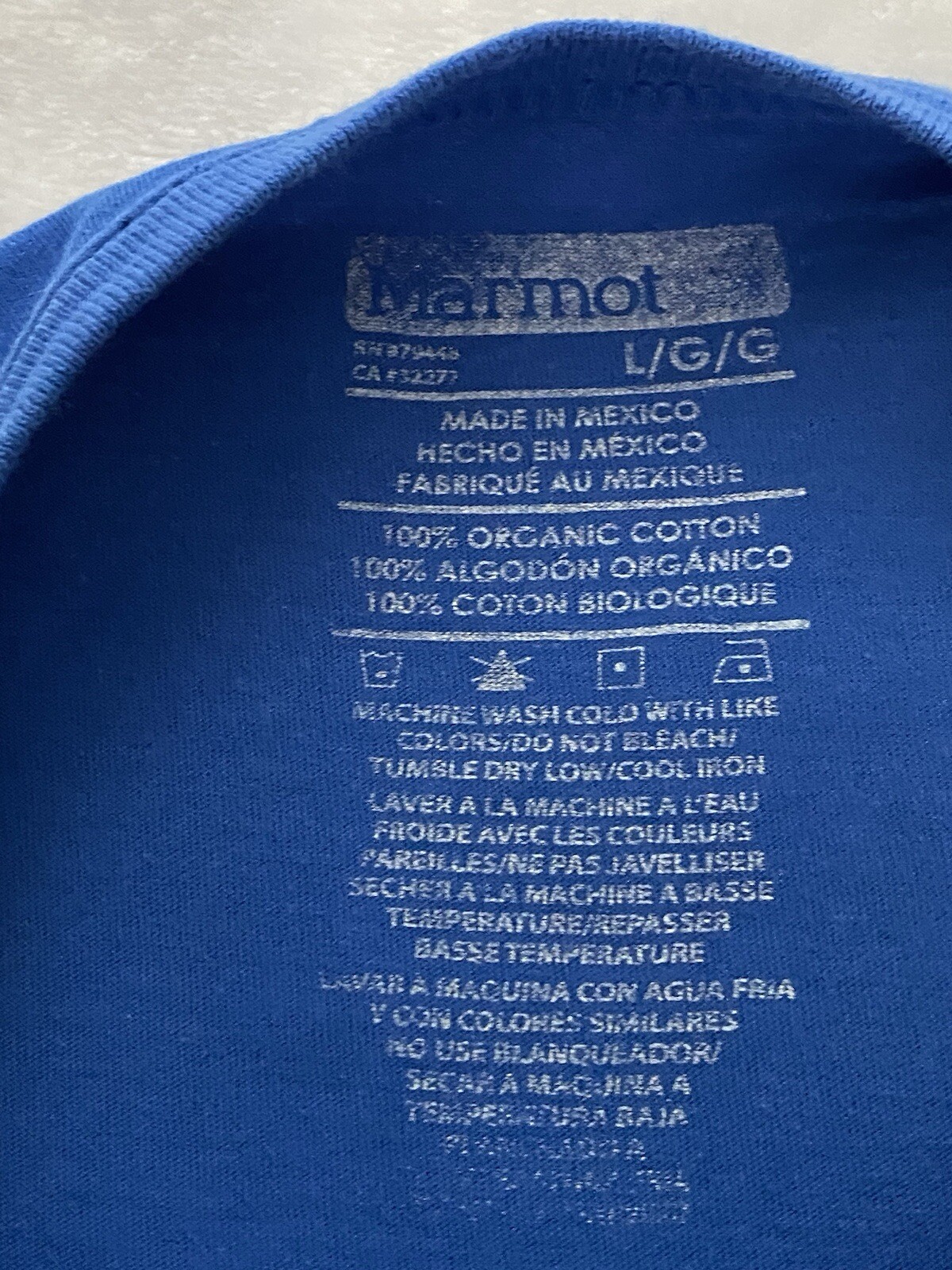 MARMOT ~ MOUNTAIN WORKS ~ Shirt Size: Mens Large ~ Organic Cotton ~ Royal Blue gallery