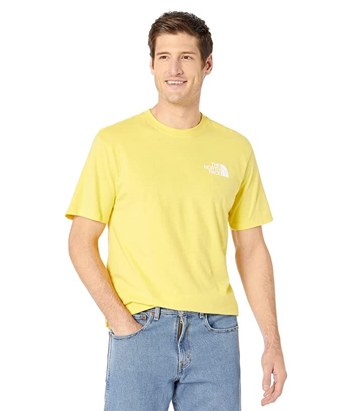 The North Face Box NSE NF0A476386Q1 Mens Yellow Black Short Sleeve T-Shirt TS184