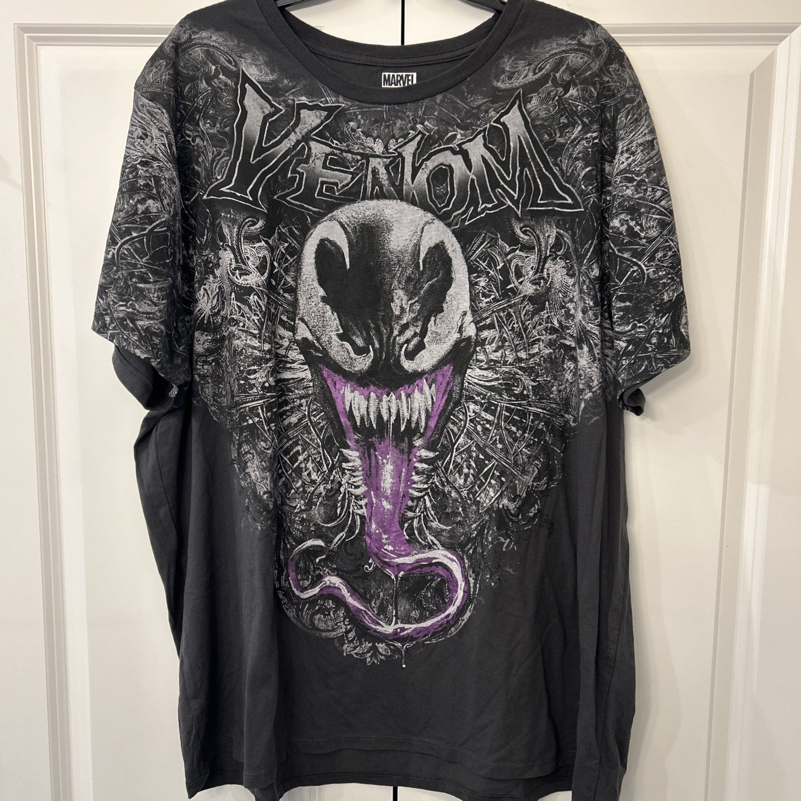 Marvel Venom Graphic T Shirt Mens 3XL (54/56) Gray Superhero Comic