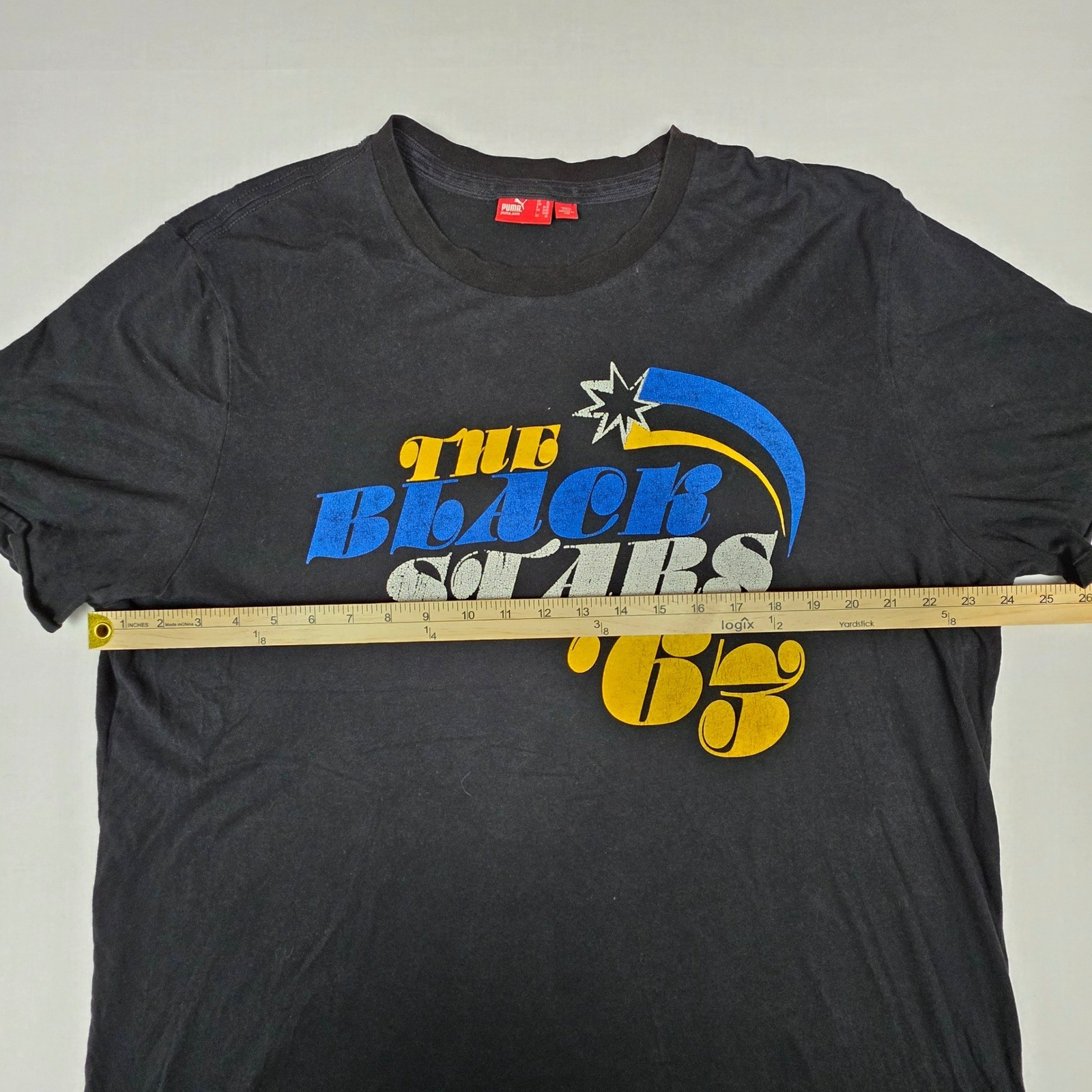VTG Puma Mens The Black Stars 63 Ghana National Team Graphic TShirt Black XL y2K gallery