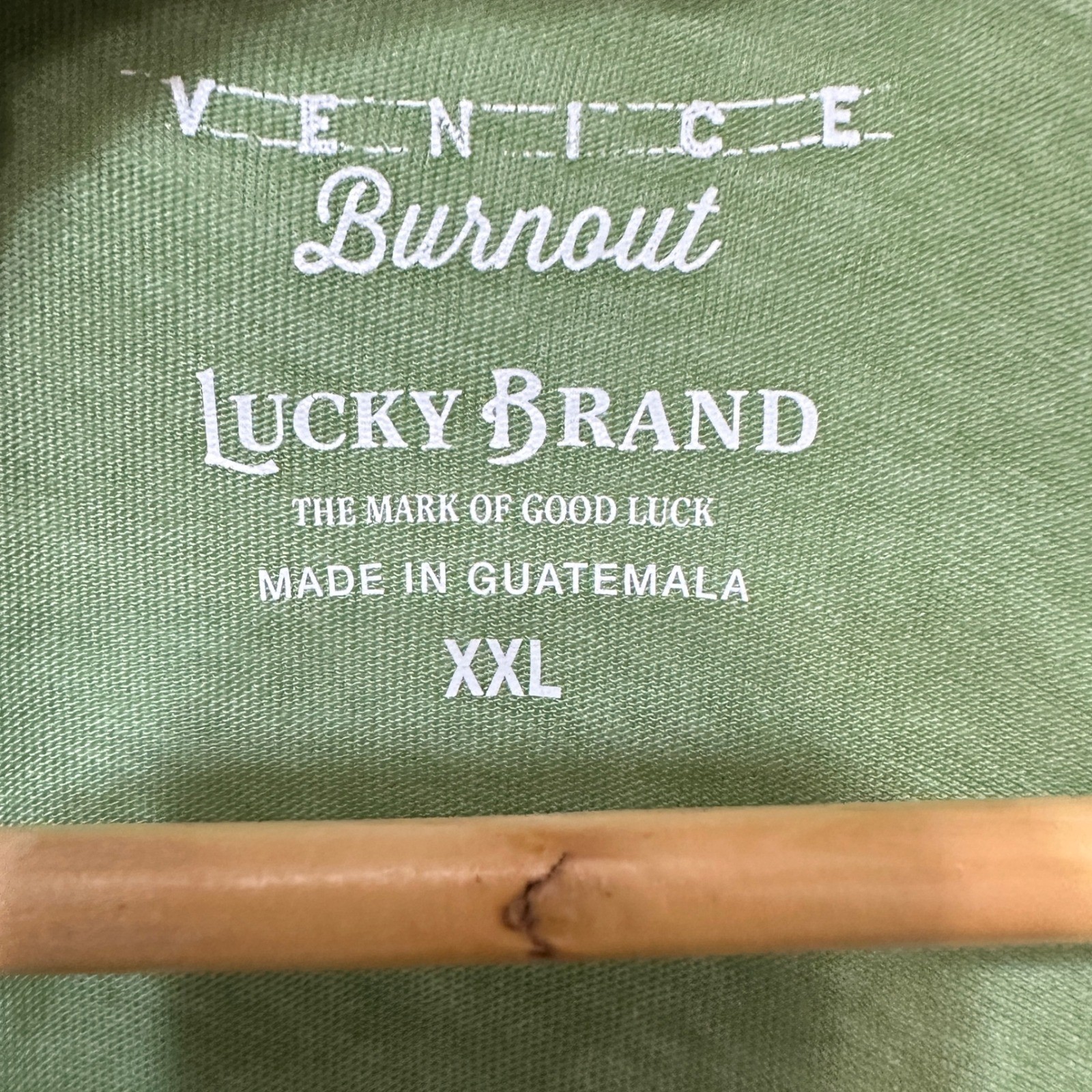 Lucky Brand Venice Burnout Henley Shirt Green Short Sleeve Mens XXL Casual gallery