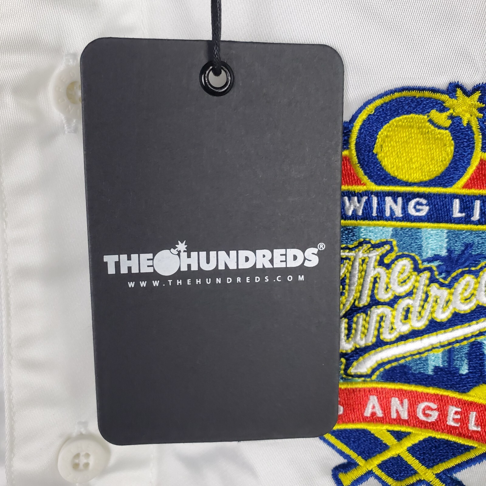 The Hundreds Drawing Lines Los Angeles White Satin Jock Baseball Jersey Sz S gallery