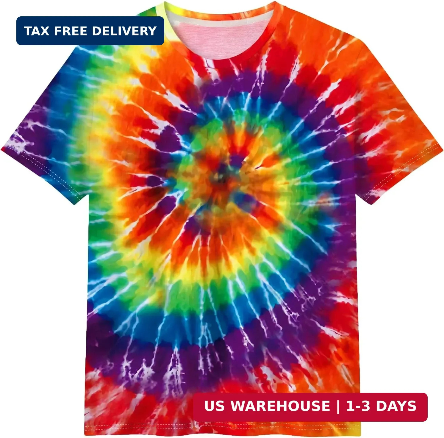 Tie Dye Shirts for Men, Short Sleeve Mens Tie Dye Shirts, Mens Rainbow Tie Dye gallery