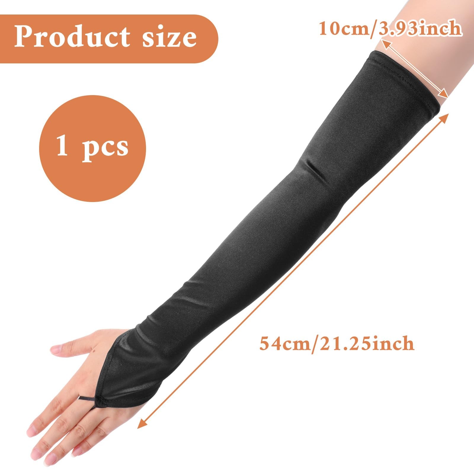 Black Long Fingerless Satin Opera Gloves Women, 1920s Elbow Length Costume Dr... gallery
