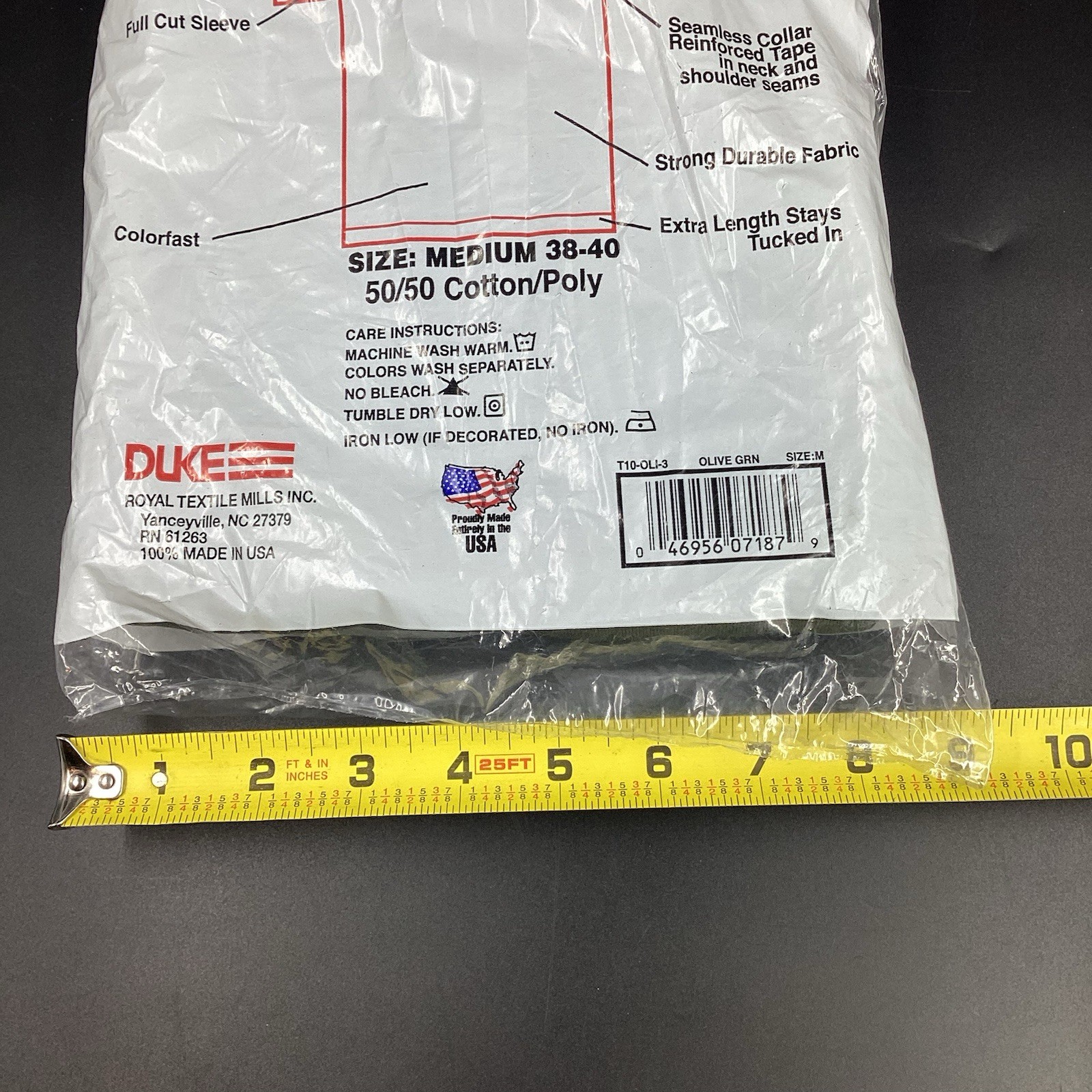 Duke Tactical T-Shirts 50/50 Cotton Poly - Olive 3 Pack Size Medium NEW! gallery