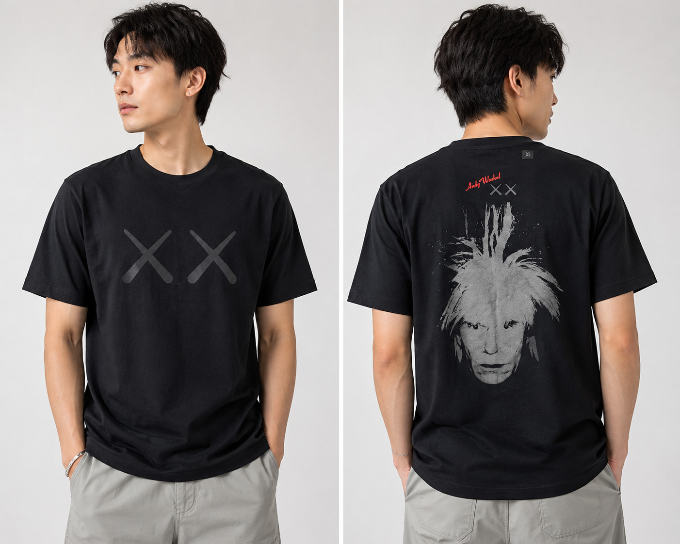 BNWT UNIQLO UT x KAWS + Andy Warhol Graphic Black T-Shirt Medium M gallery