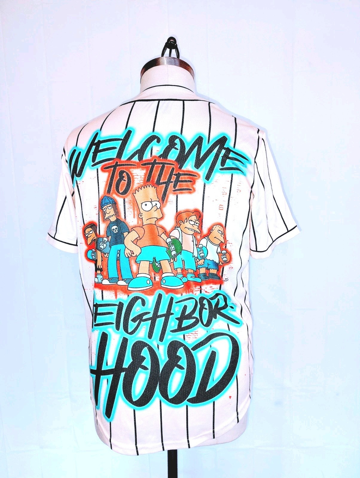 The Simpson Welcome Too The Neighborhood Baseball Jersey Size Medium gallery