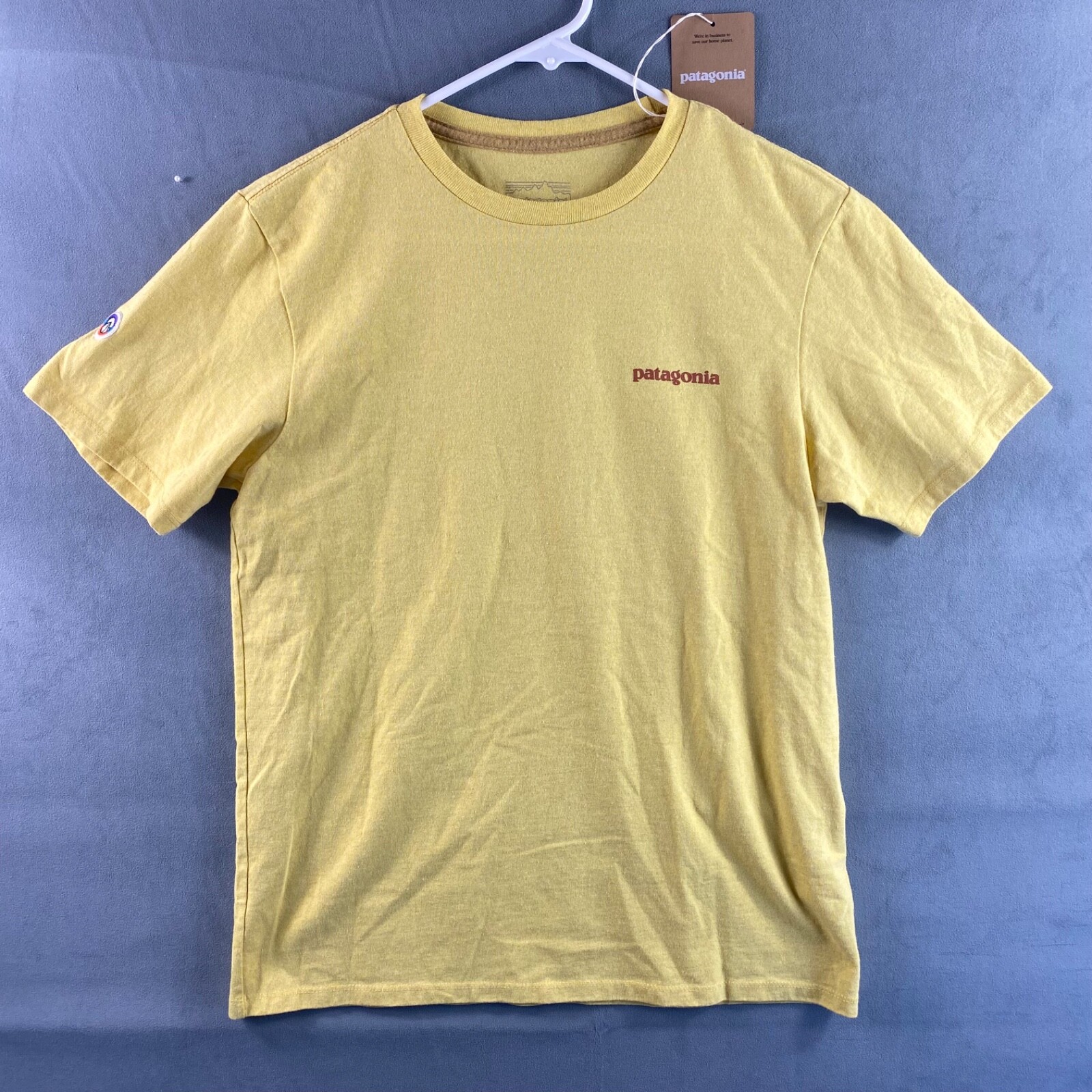 Patagonia Fitz Roy Icon Responsibili-Tee Mens Size M T-Shirt ‘Milled Yellow’