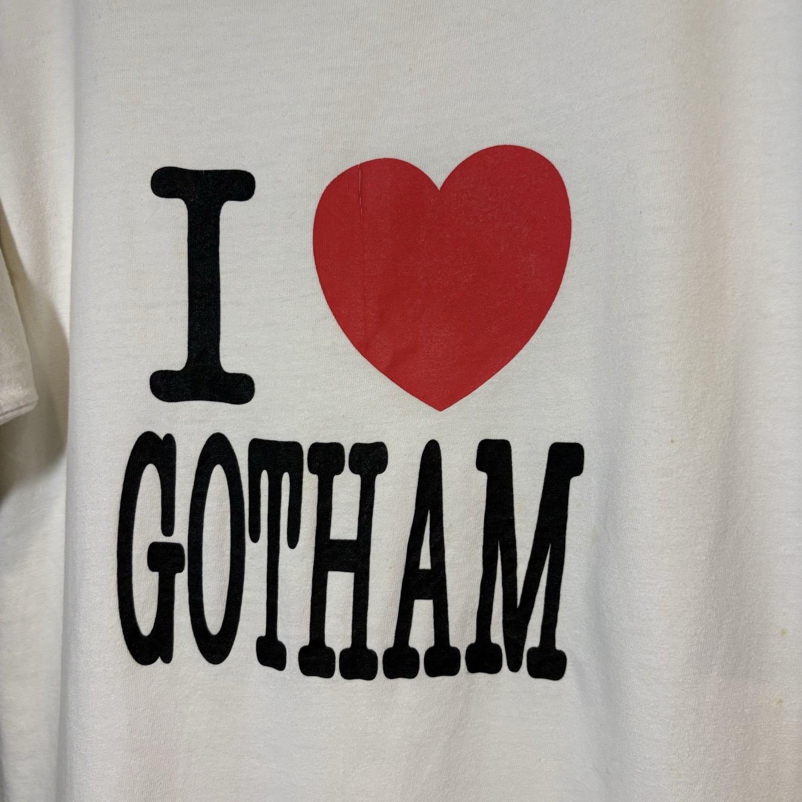Number Nine I Love Gotham City Red Heart Japanese brand tee T-shirt Y2K L Rare gallery
