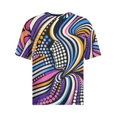 Psychedelic Op Art Oversized 100% Cotton Tee Shirt T-Shirt Unisex Pop Trippy